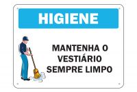 Placa De Sinaliza O Higiene Mantenha O Vesti Rio Sempre Limpo