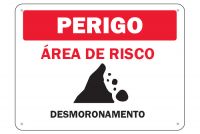 Placa de Sinalização Perigo Área de Risco de Desabamentos