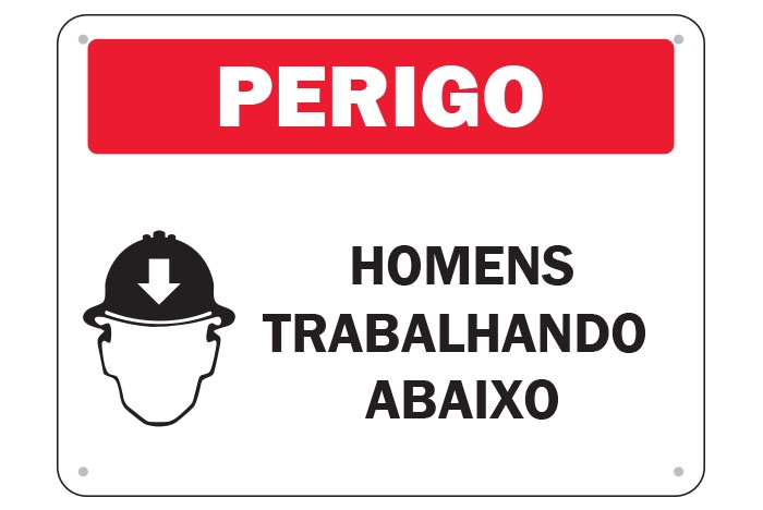 Perigo Homens Trabalhando abaixo