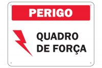 Placa de sinalização Perigo Quadro de Força