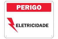 Placa de sinalização Perigo Eletricidade