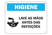 Placa de Sinalização Higiene Lave as Mãos Antes das Refeições