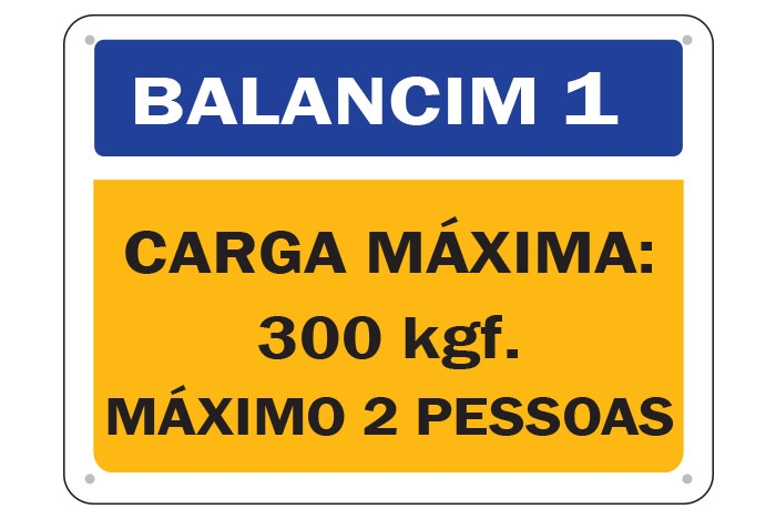 Placa de Sinalização para Balancim - Carga Máxima