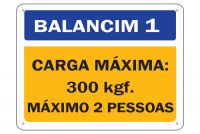 Placa de Sinalização para Balancim - Carga Máxima