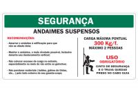 Placa de Sinalização de Segurança - Andaimes Suspensos