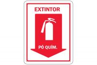 Placa de Sinalização para Extintor - Pó Químico