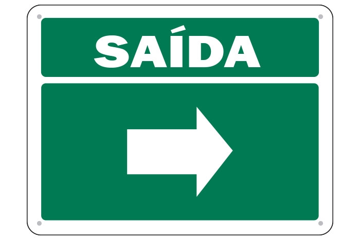 Placa de Sinalização para Saída pela Direita