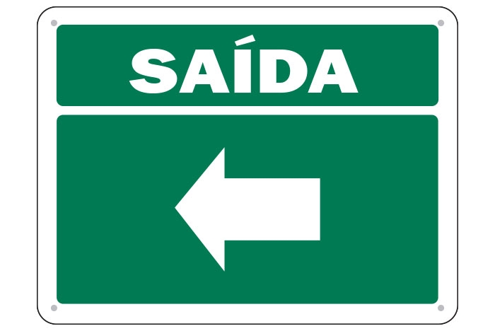 Placa de Sinalização para Saída pela Esquerda