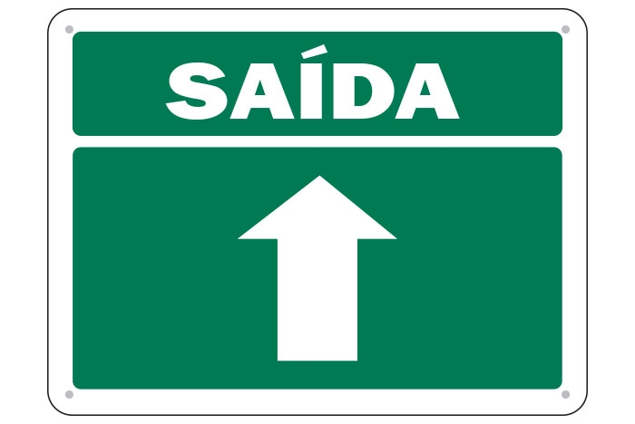 Placa de Sinalização para Saída Ã  Frente