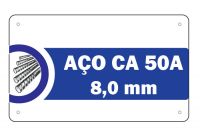 Placa para Identificação de Barras Aço CA 50A 8,0 mm