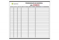 Quadro de Gerenciamento - Programação de Material