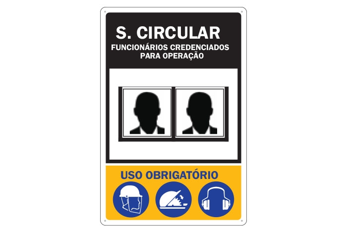 Placa de Sinalização Serra Circular