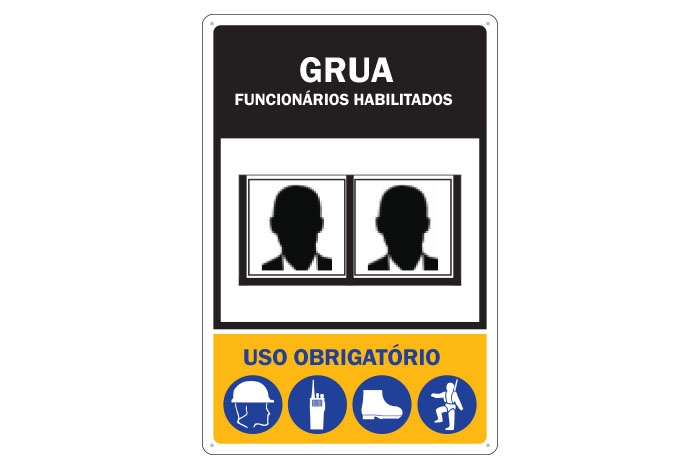 Placa de Sinalização Grua