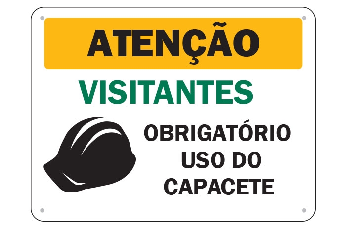 Atenção Visitantes Obrigatório Uso do Capacete