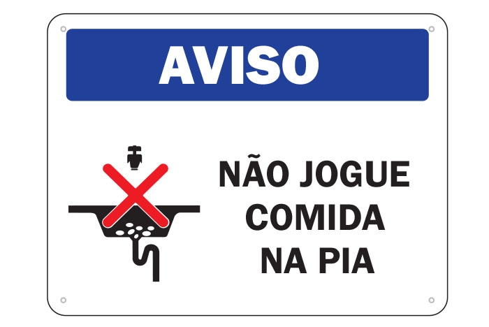 PLACA AVISO JOGUE LIXO NO LIXO