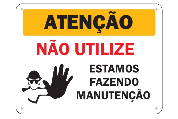 Placa De Sinalização Atenção Estamos Fazendo Manutenção 5338